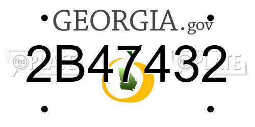 2B47432 Georgia License Plate