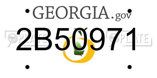 2B50971 Georgia License Plate