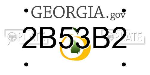 2B53B2 Georgia License Plate
