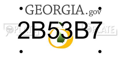 2B53B7 Georgia License Plate