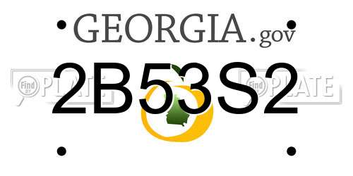 2B53S2 Georgia License Plate