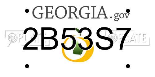 2B53S7 Georgia License Plate