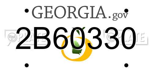 2B60330 Georgia License Plate