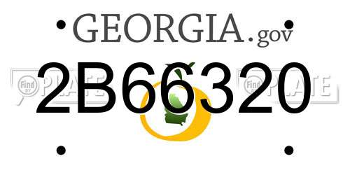2B66320 Georgia License Plate