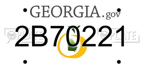 2B70221 Georgia License Plate