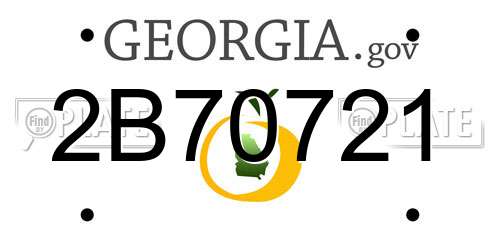 2B70721 Georgia License Plate