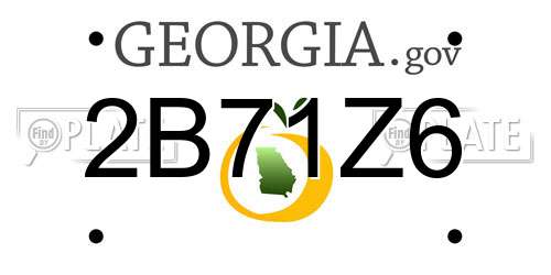 2B71Z6 Georgia License Plate