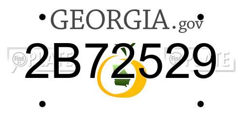 2B72529 Georgia License Plate