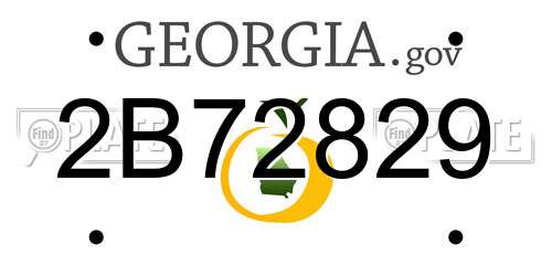 2B72829 Georgia License Plate
