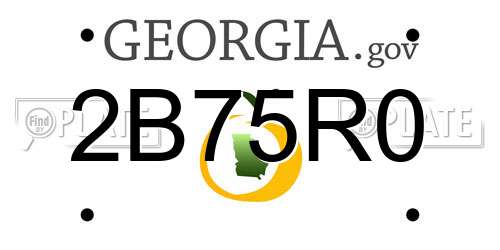 2B75R0 Georgia License Plate