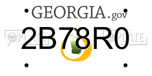 2B78R0 Georgia License Plate