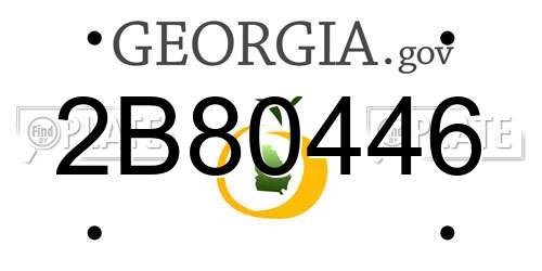 2B80446 Georgia License Plate