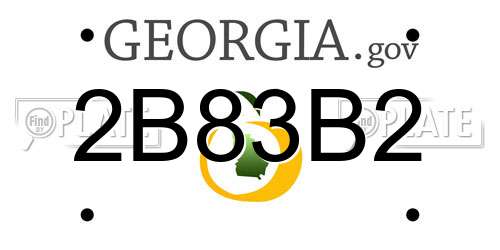 2B83B2 Georgia License Plate