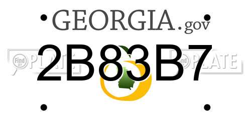 2B83B7 Georgia License Plate