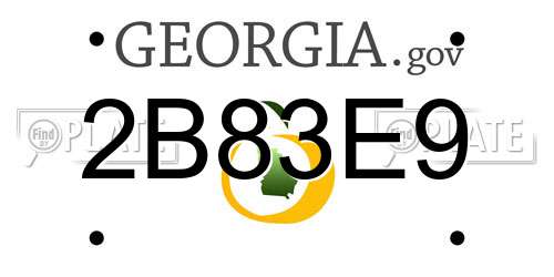 2B83E9 Georgia License Plate