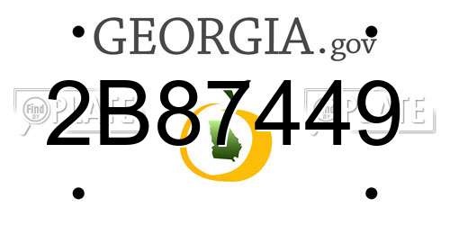 2B87449 Georgia License Plate