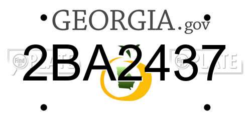 2BA2437 Georgia License Plate