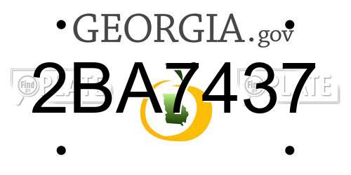 2BA7437 Georgia License Plate