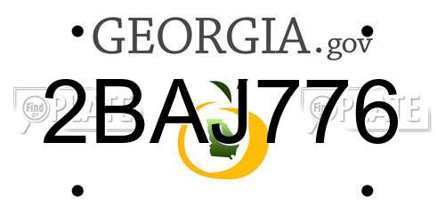 2BAJ776 Georgia License Plate
