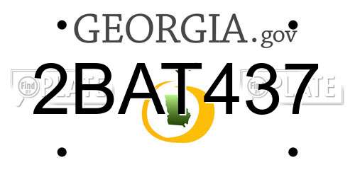 2BAT437 Georgia License Plate