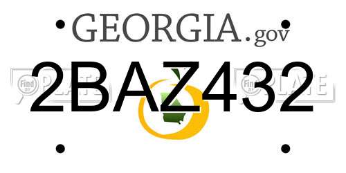 2BAZ432 Georgia License Plate