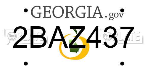 2BAZ437 Georgia License Plate