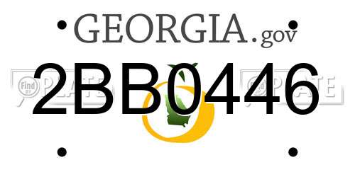 2BB0446 Georgia License Plate