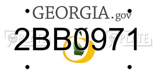 2BB0971 Georgia License Plate