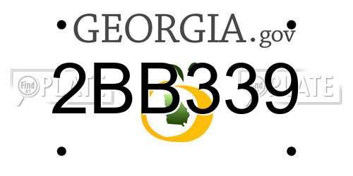 2BB339 Georgia License Plate