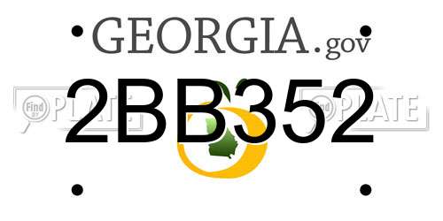 2BB352 Georgia License Plate
