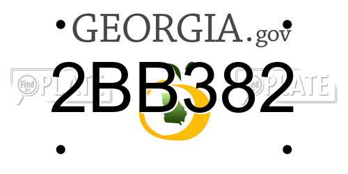 2BB382 Georgia License Plate