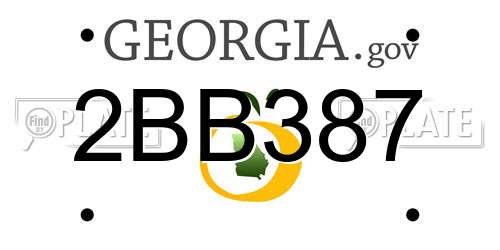 2BB387 Georgia License Plate