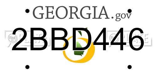 2BBD446 Georgia License Plate