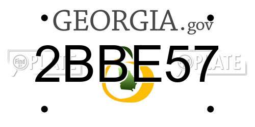 2BBE57 Georgia License Plate