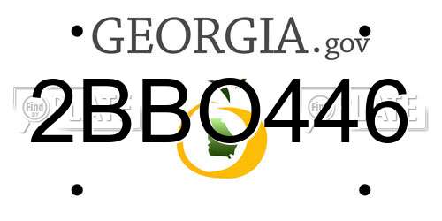 2BBO446 Georgia License Plate