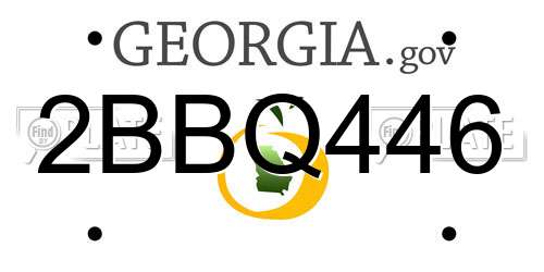 2BBQ446 Georgia License Plate