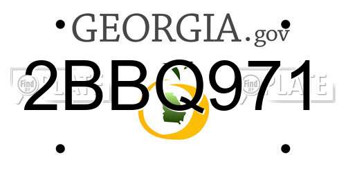 2BBQ971 Georgia License Plate