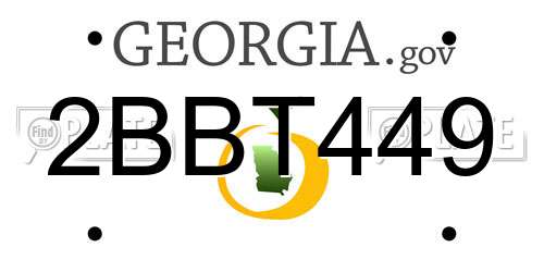 2BBT449 Georgia License Plate