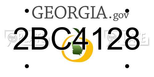 2BC4128 Georgia License Plate