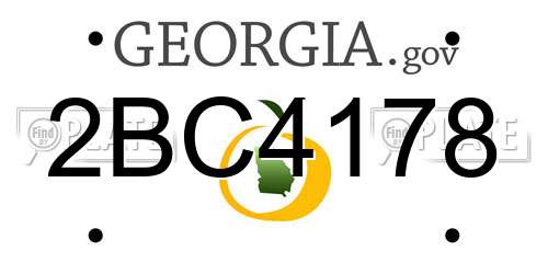 2BC4178 Georgia License Plate