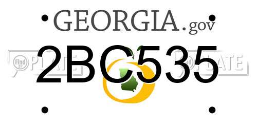 2BC535 Georgia License Plate