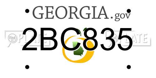 2BC835 Georgia License Plate