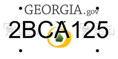2BCA125 Georgia License Plate
