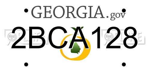2BCA128 Georgia License Plate