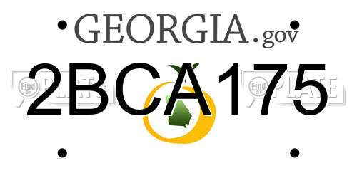 2BCA175 Georgia License Plate