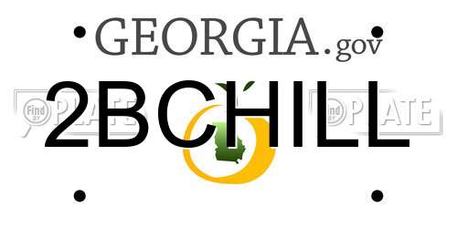 2BCHILL Georgia License Plate