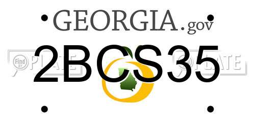 2BCS35 Georgia License Plate