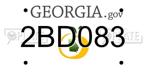 2BD083 Georgia License Plate