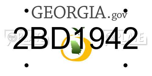 2BD1942 Georgia License Plate