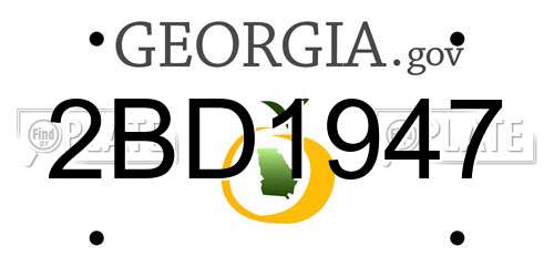 2BD1947 Georgia License Plate